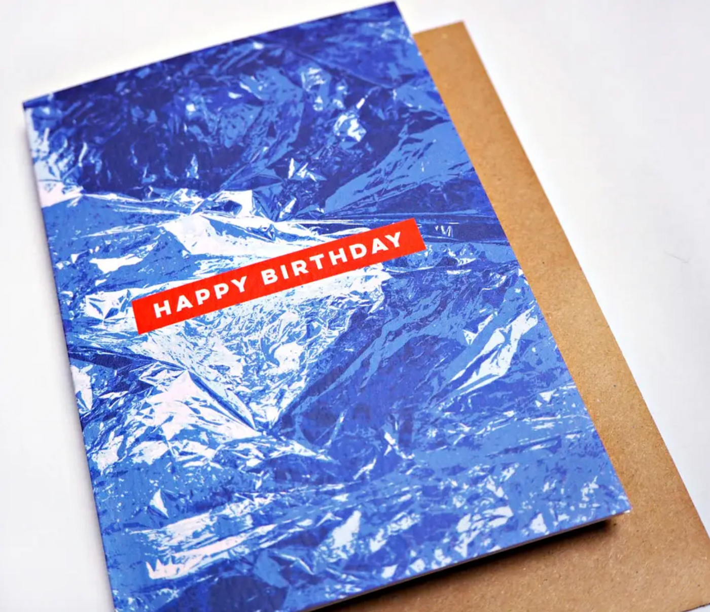 Blue Foil Birthday Card