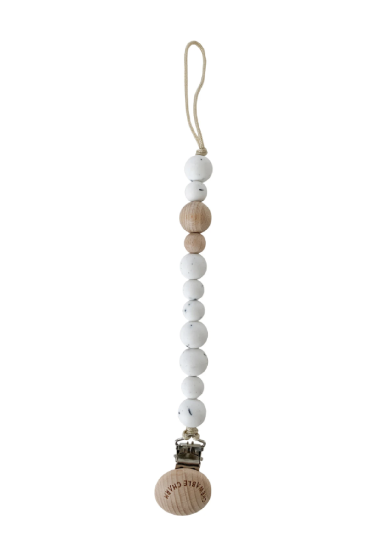 Classic Pacifier Clip | Wood+ Moonstone