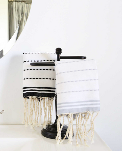 Bicolor Stitched Hand Towel